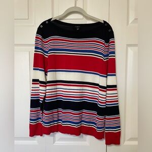 Talbots Multicolor Striped Long Sleeve Sweater